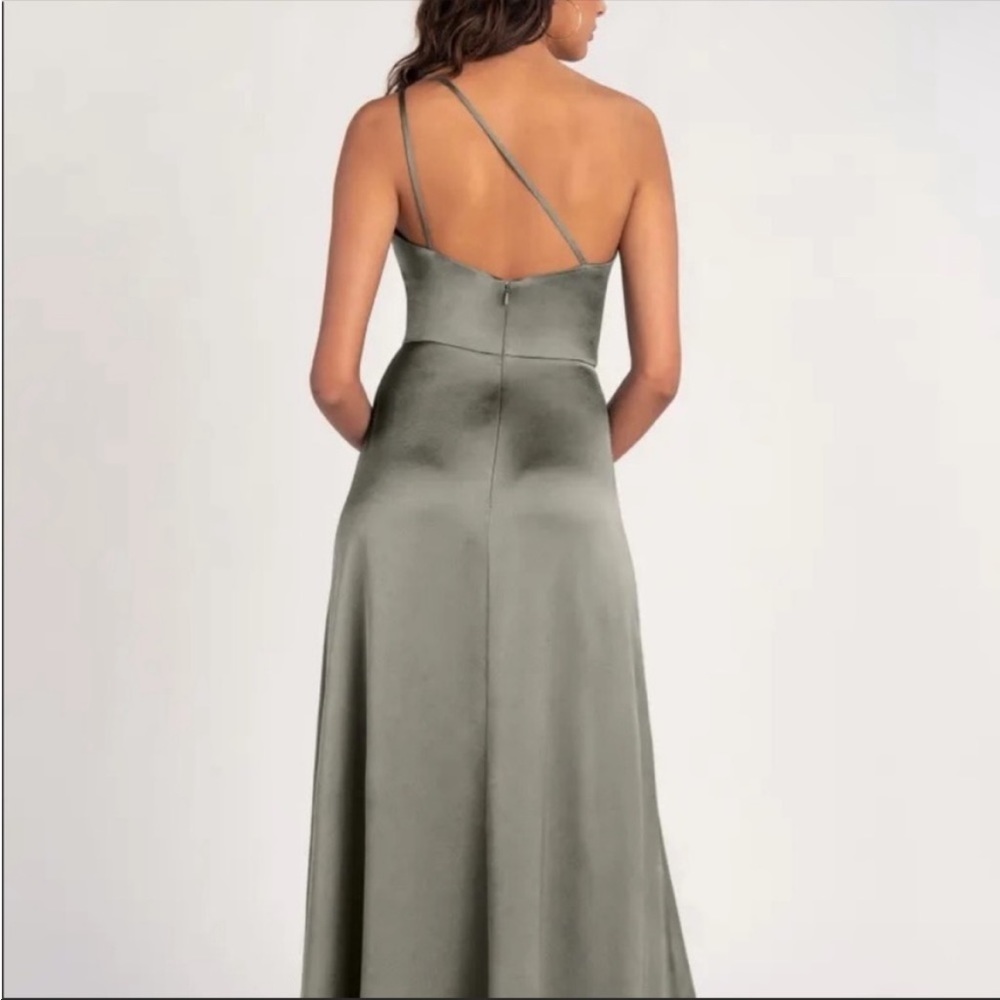 Jenny Yoo Jenson Moss Green Satin Bridesmaid Dress